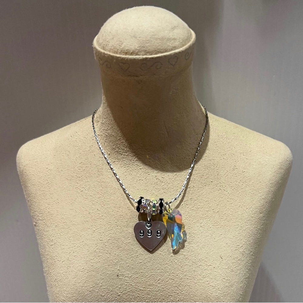 NWT! Made To Order 999 Silver Angel Number Heart Necklace.